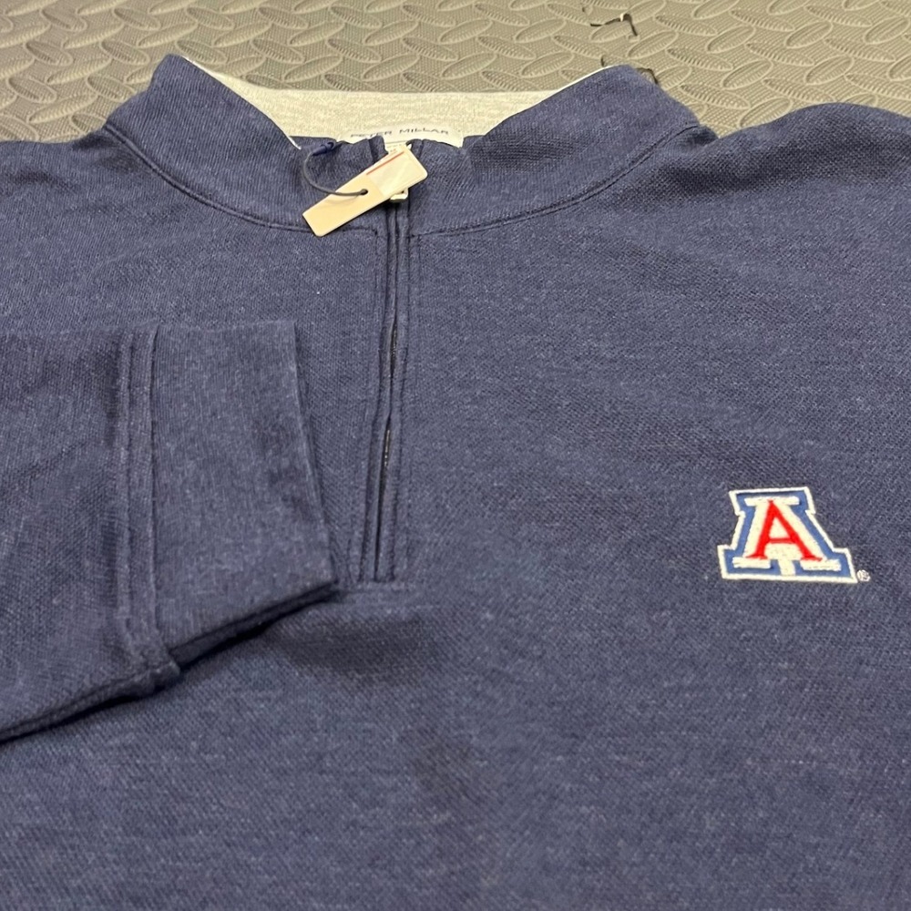 Peter Millar Crown Comfort‎ Quarter-Zip Pullover Mens XXL Navy Arizona Wildcats